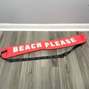 PINK Victorias Secret Bright Pink “Beach Please” Crossbody Can Cooler Sleeve NWT